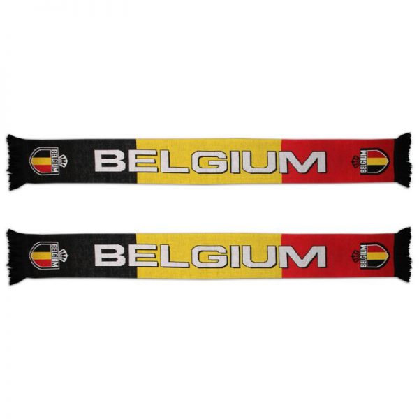 Gebreide sjaal Belgium zwart-geel-rood