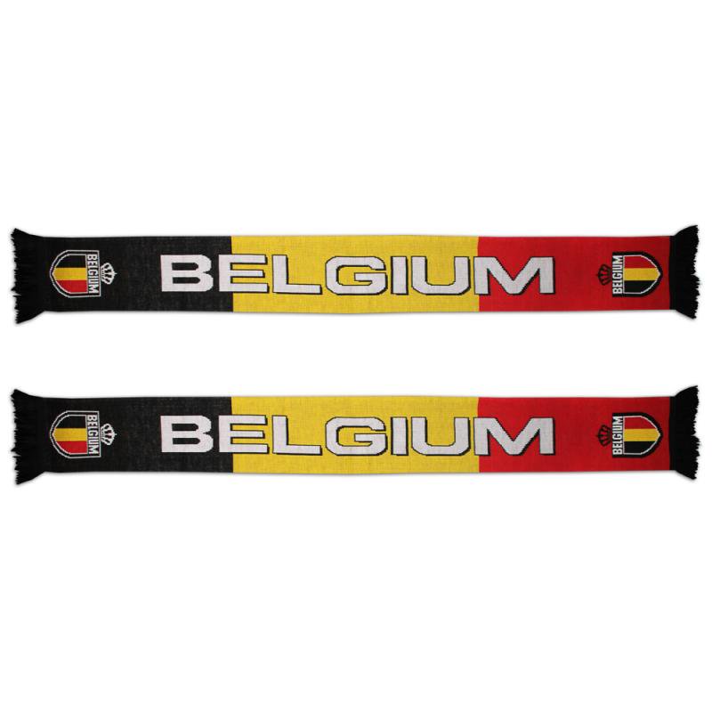 Gebreide sjaal Belgium zwart-geel-rood