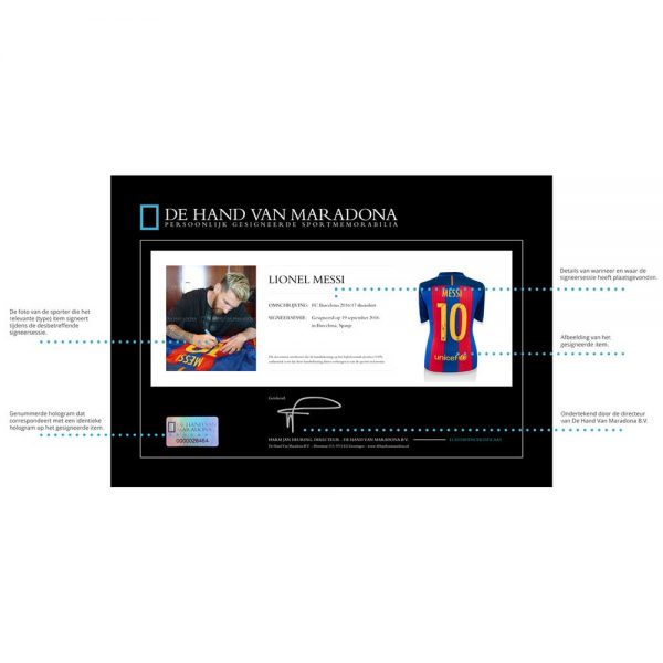 Gesigneerd Messi shirt in deluxe frame – FC Barcelona 2016-2017